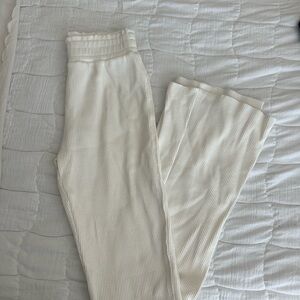 FP Movement by Free People Cream Ribbed Pants